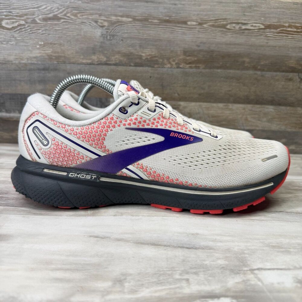 Brooks Ghost 14 Women's Size 10.5 Gray Purple Running Shoes Sneakers 1203561B192